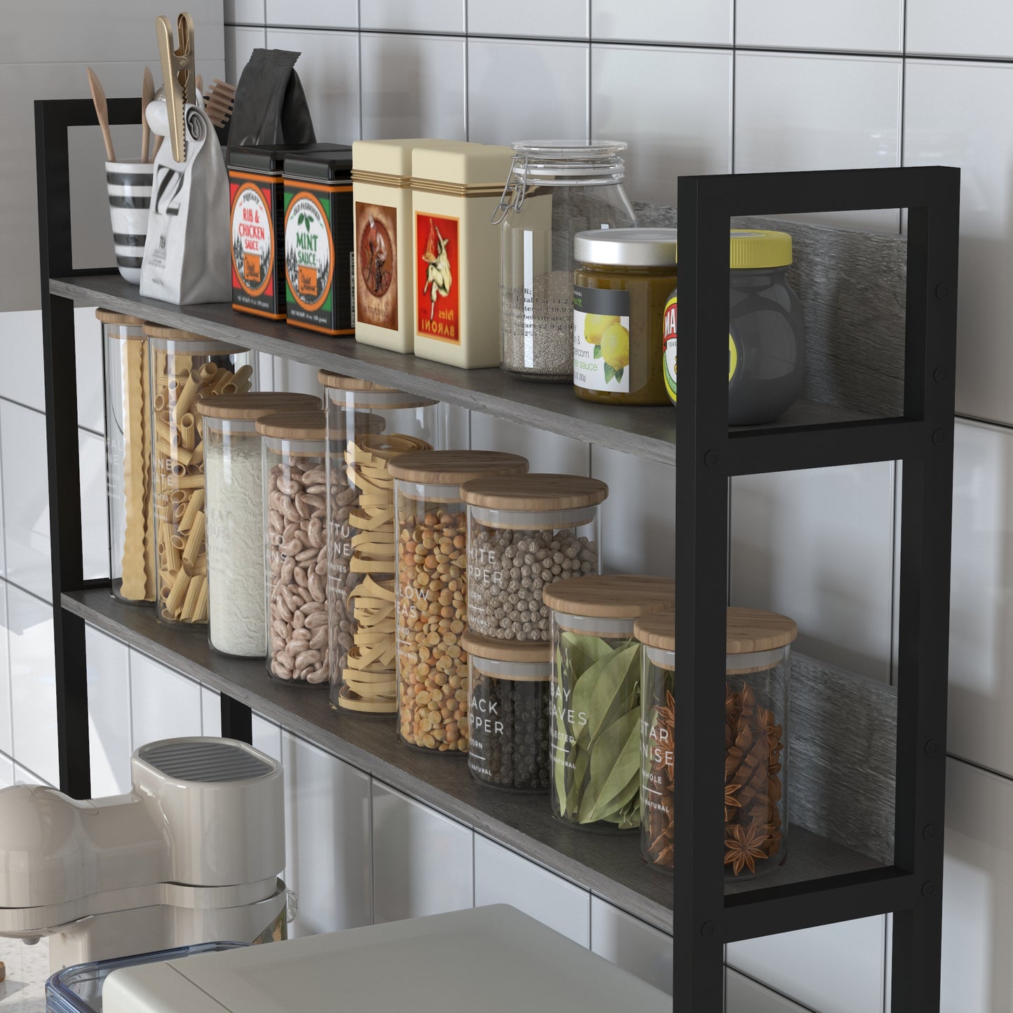 Kitchen Bakers Rack with Baskets