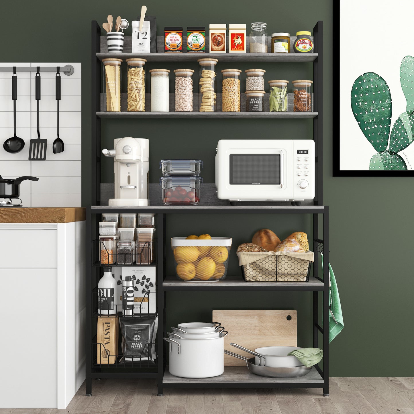 Kitchen Bakers Rack with Baskets