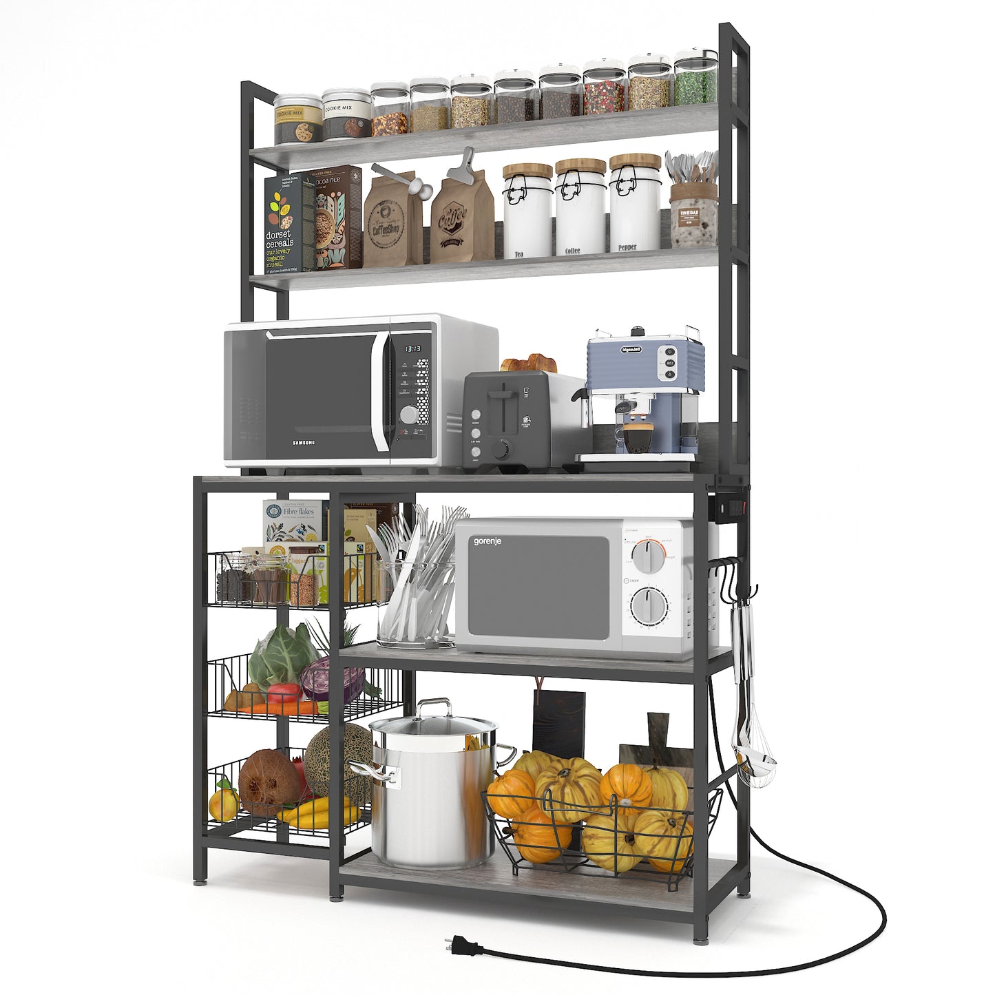 Kitchen Bakers Rack with Power Outlet