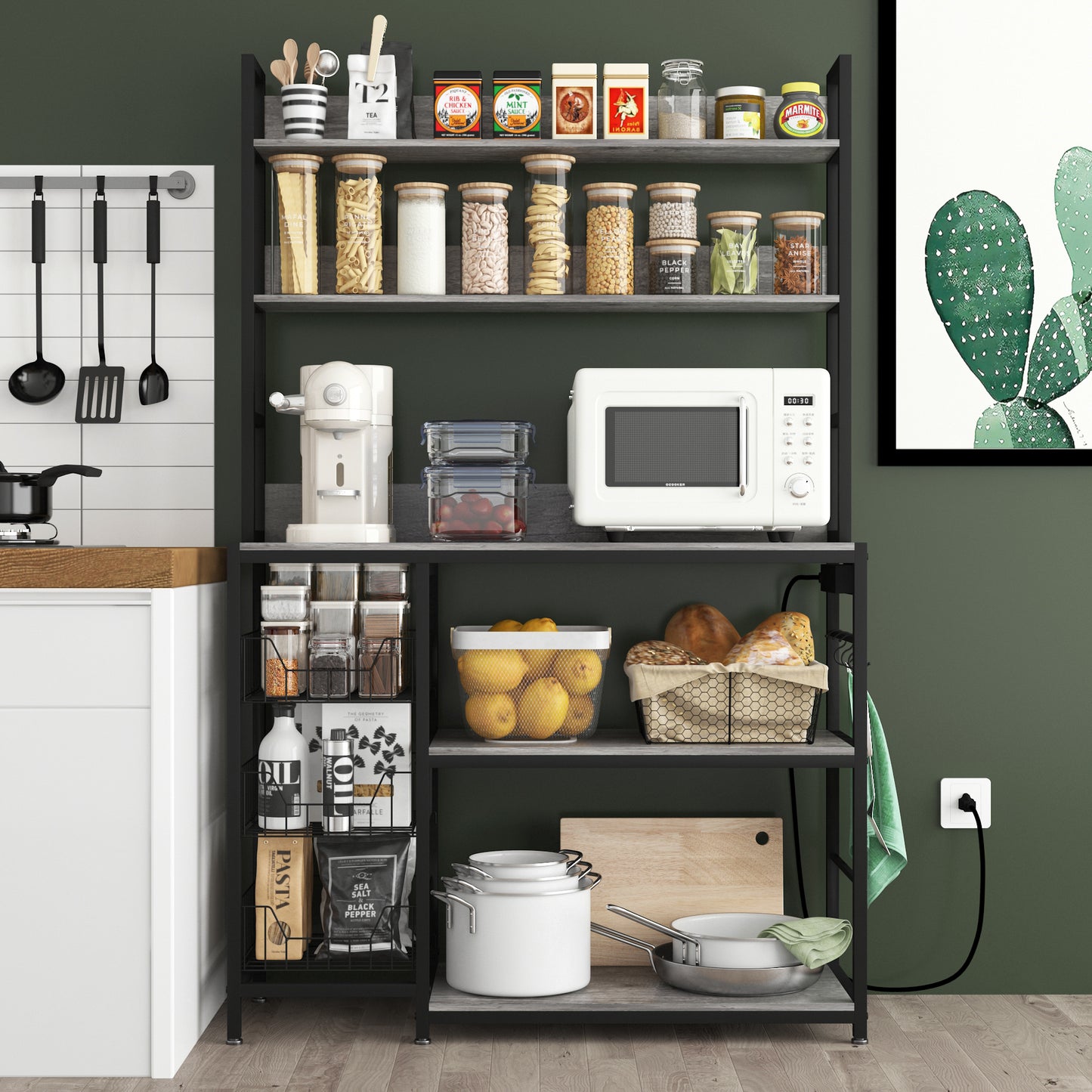 Kitchen Bakers Rack with Power Outlet