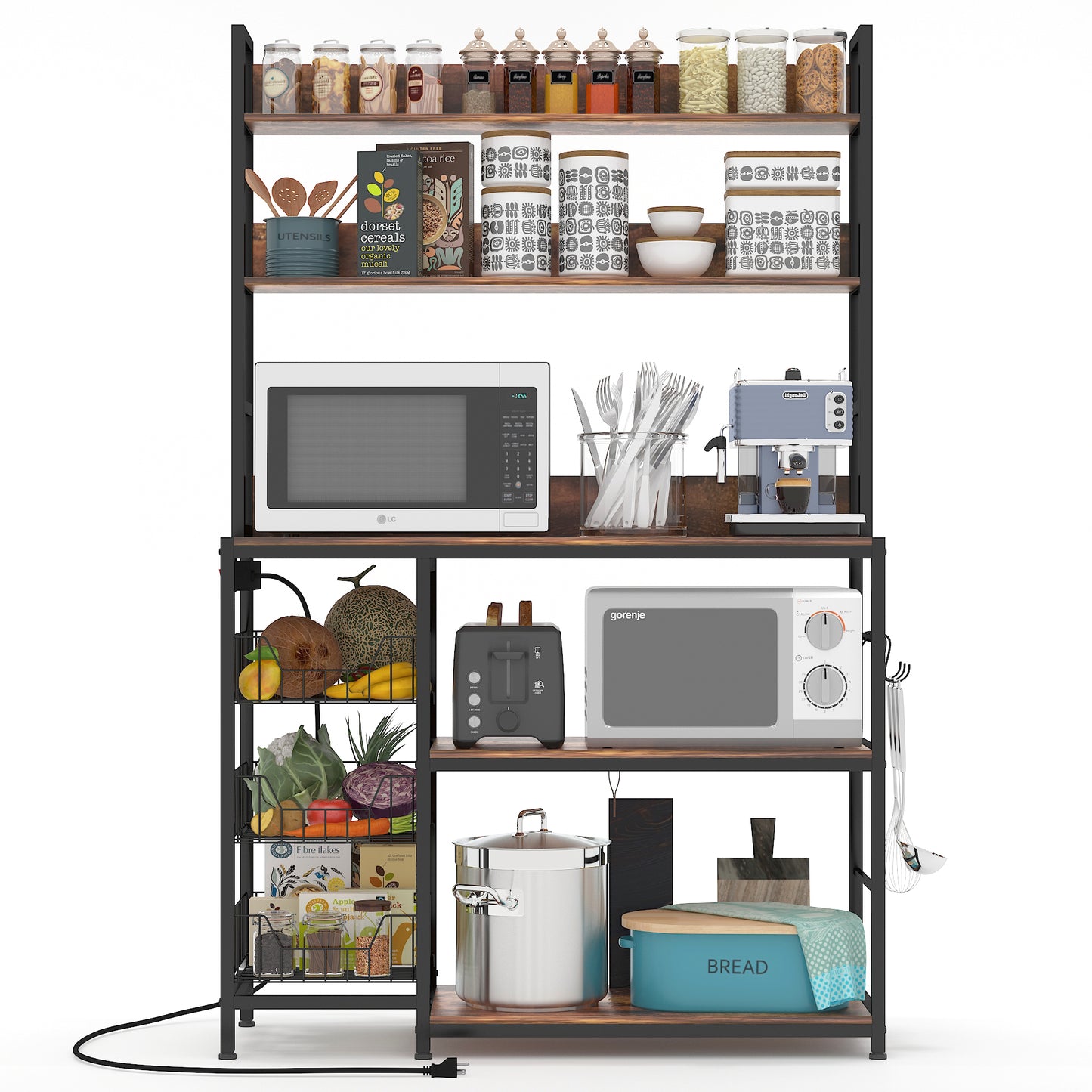 Kitchen Bakers Rack with Power Outlet