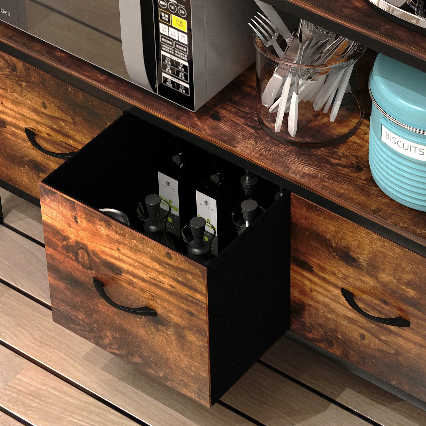 Kitchen Bakers Rack with Baskets