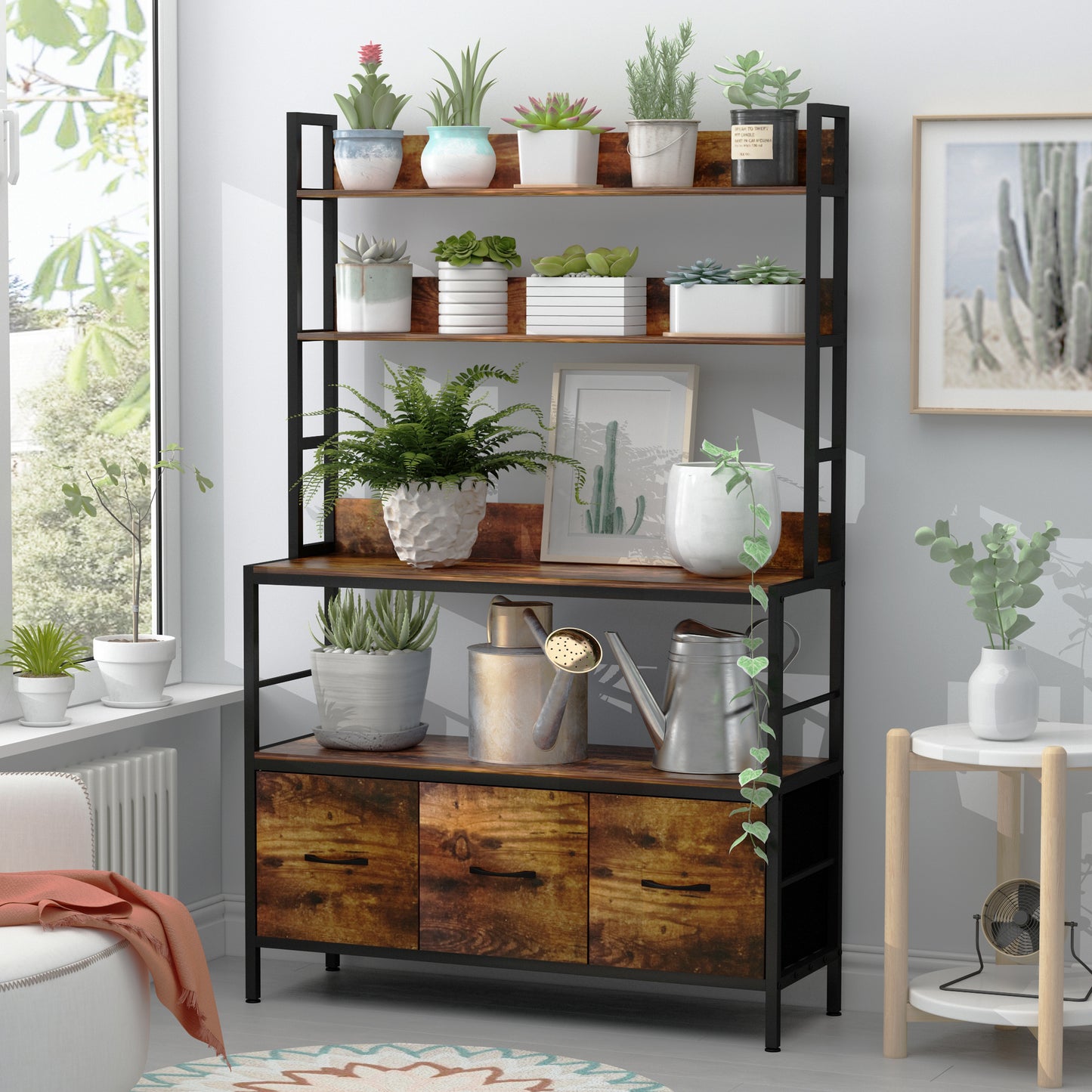 Kitchen Bakers Rack with Baskets