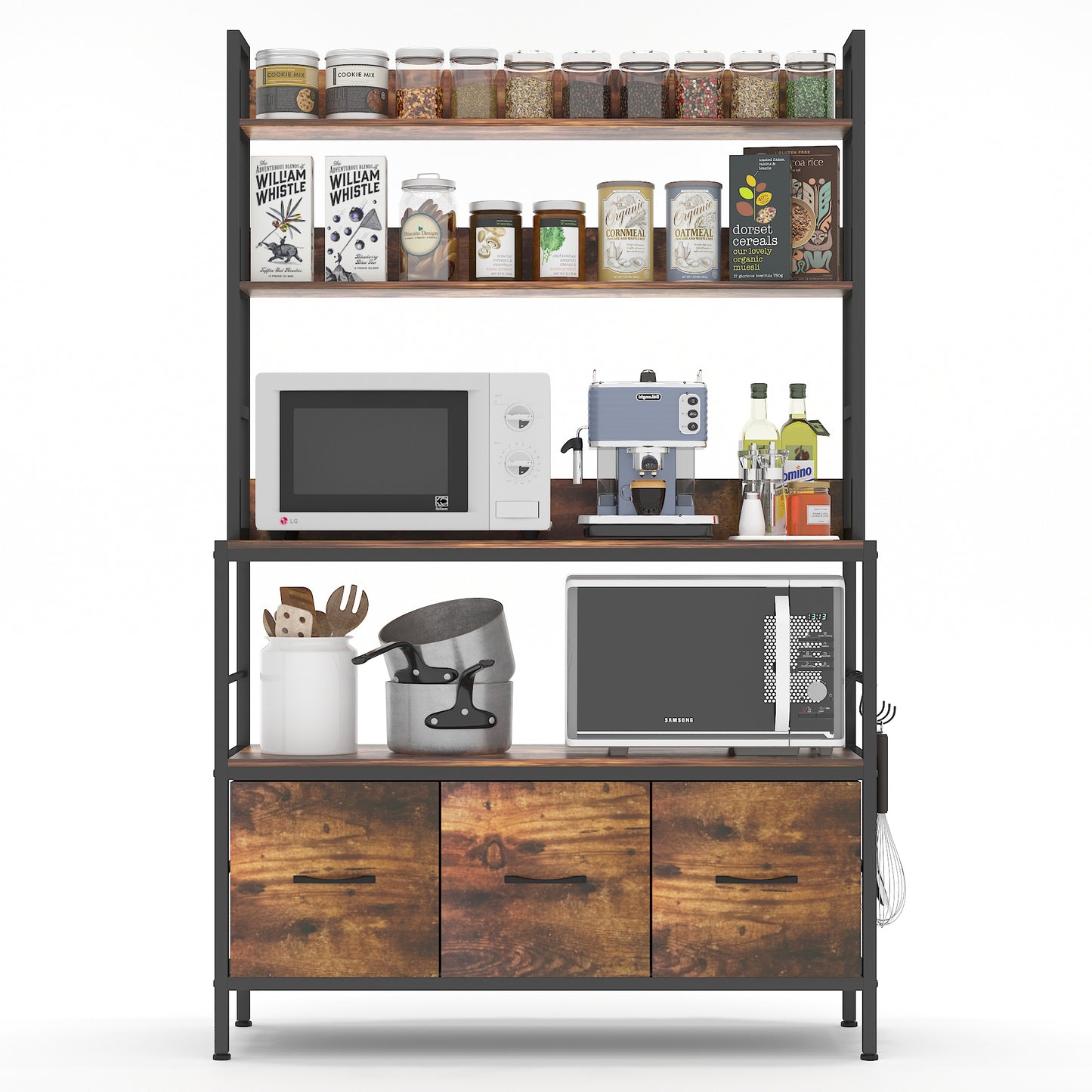 Kitchen Bakers Rack with Baskets
