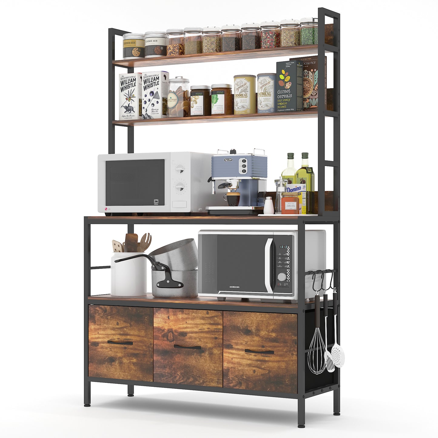 Kitchen Bakers Rack with Baskets