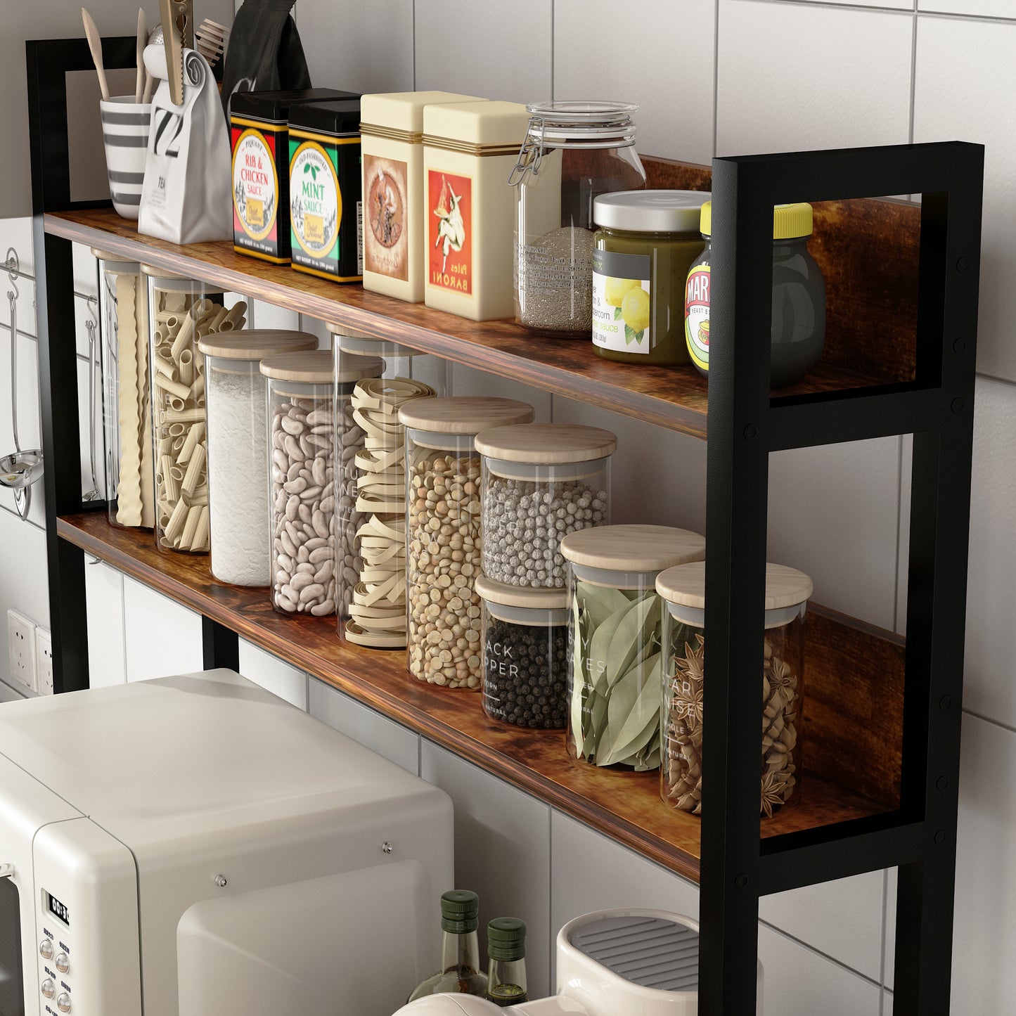 Kitchen Bakers Rack with Baskets