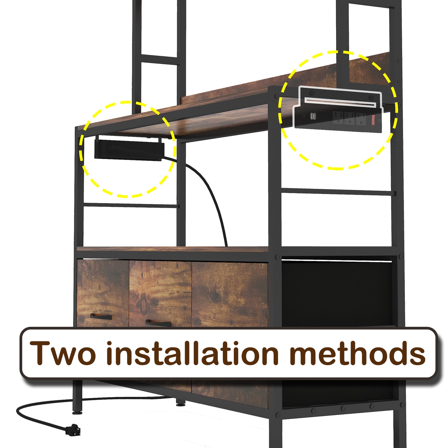 Kitchen Bakers Rack with Power Outlet