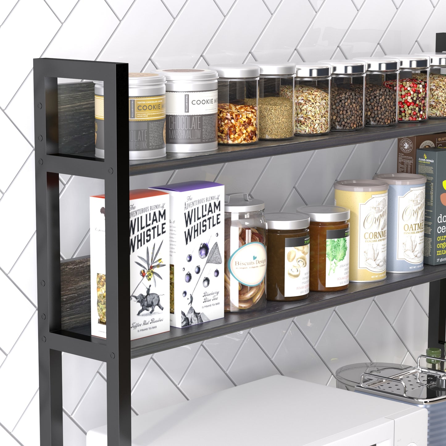 Kitchen Bakers Rack with Power Outlet