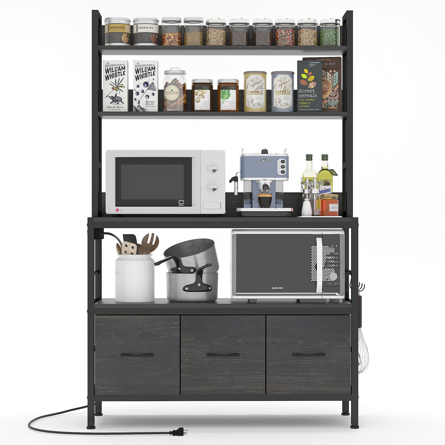 Kitchen Bakers Rack with Power Outlet
