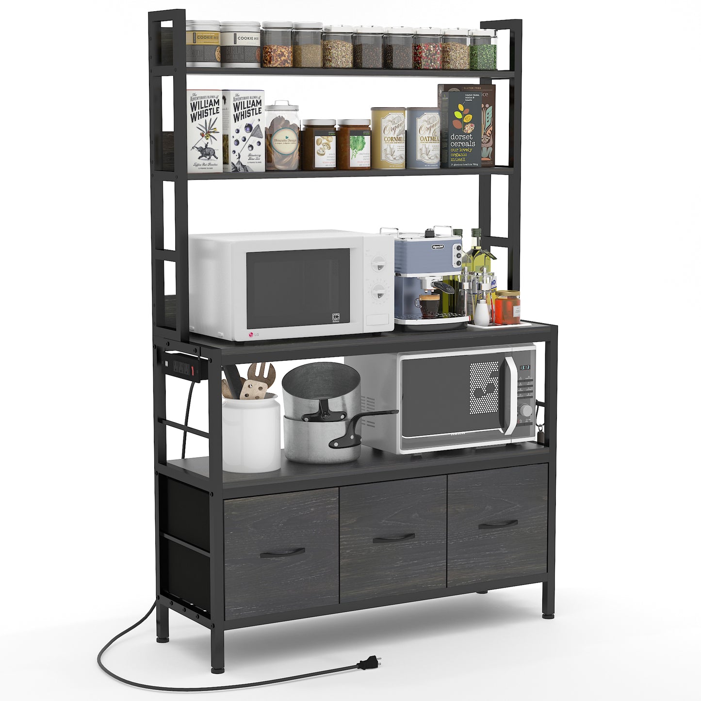Kitchen Bakers Rack with Power Outlet
