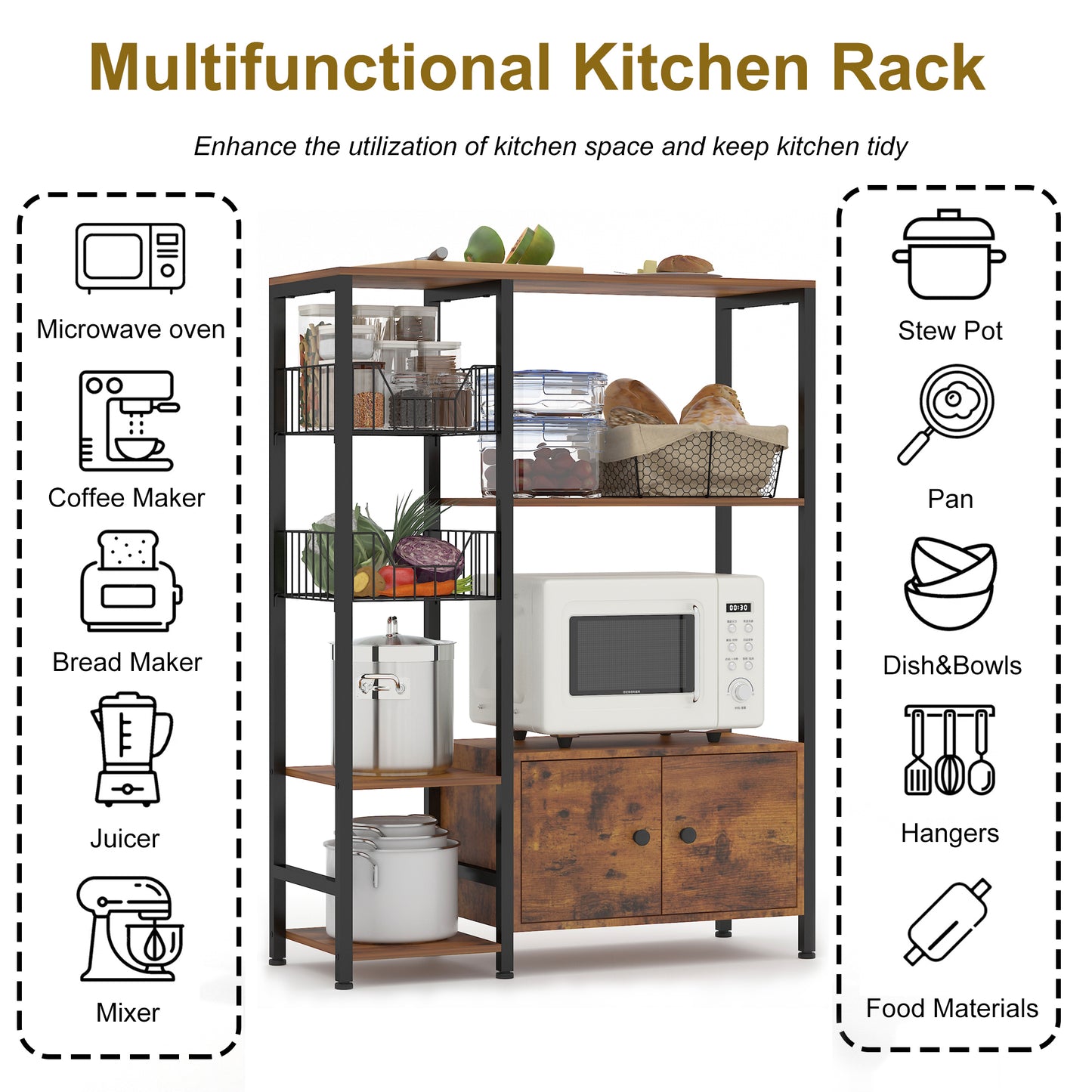 5-Tier Kitchen Bakers Rack