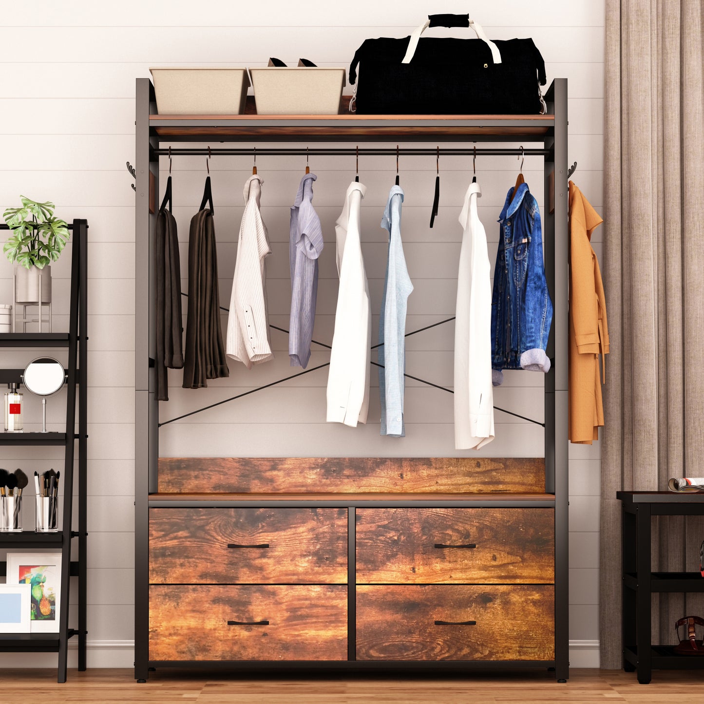 Garment Rack with Drawers
