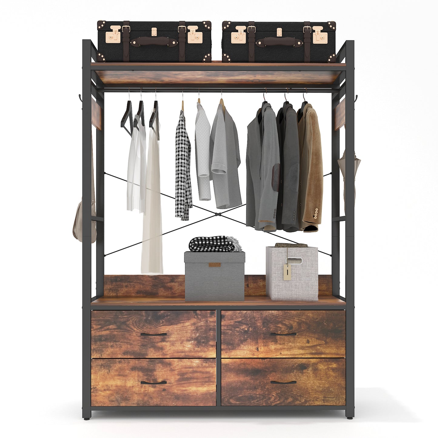 Garment Rack with Drawers