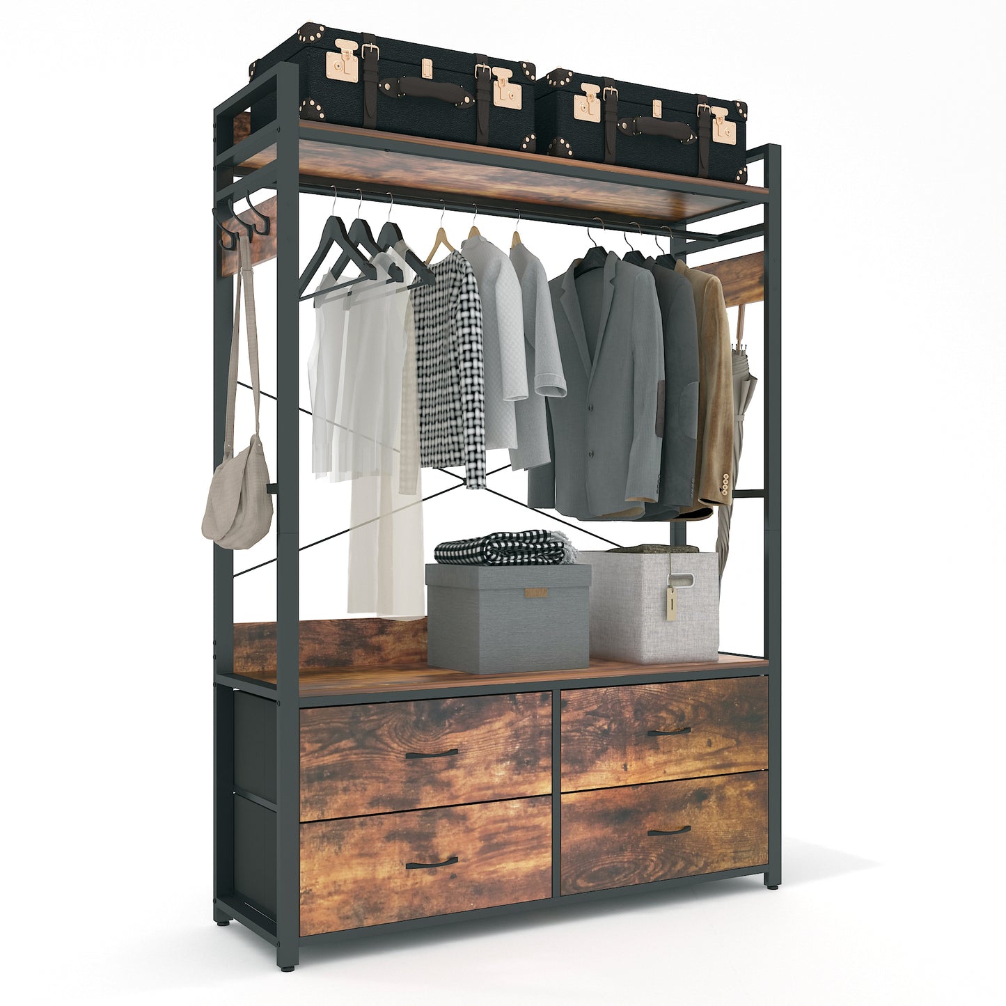 Garment Rack with Drawers