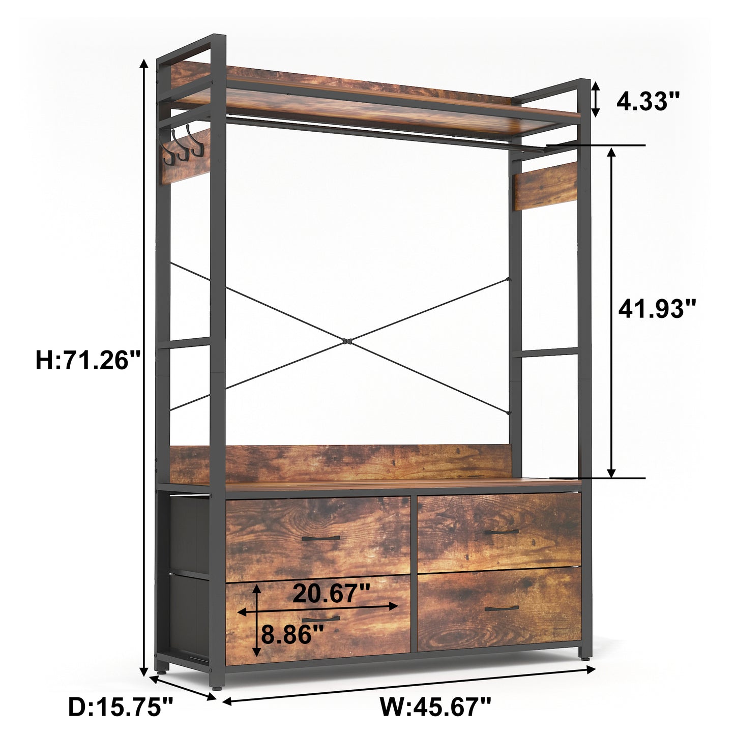 Garment Rack with Drawers