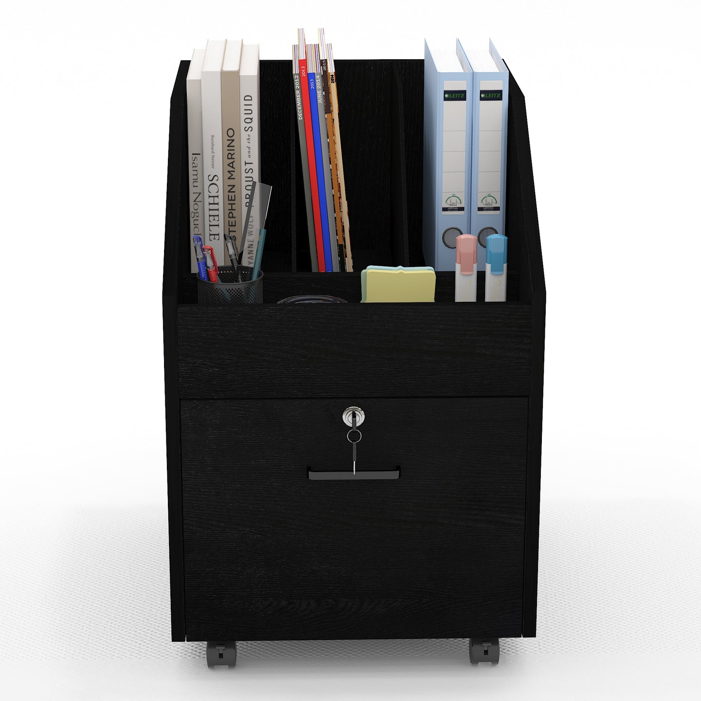 Mobile File Cabinet with Lock,Black