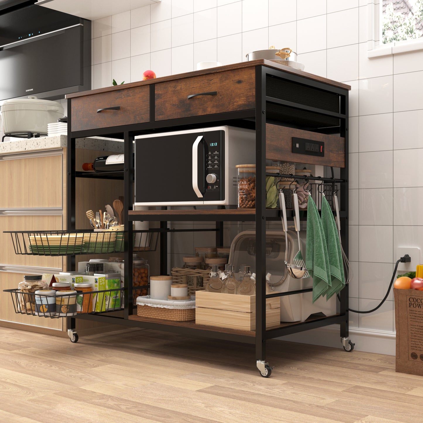Kitchen Island with Power Outlet