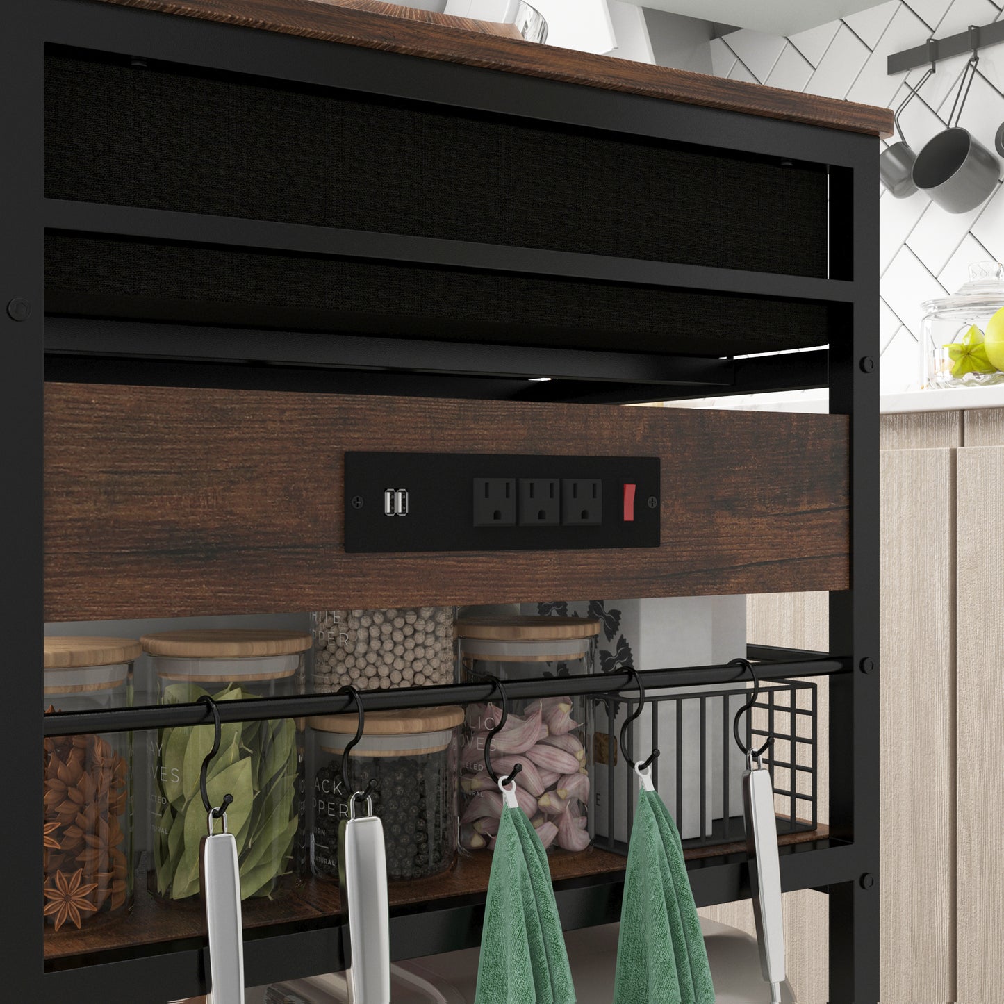 Kitchen Island with Power Outlet