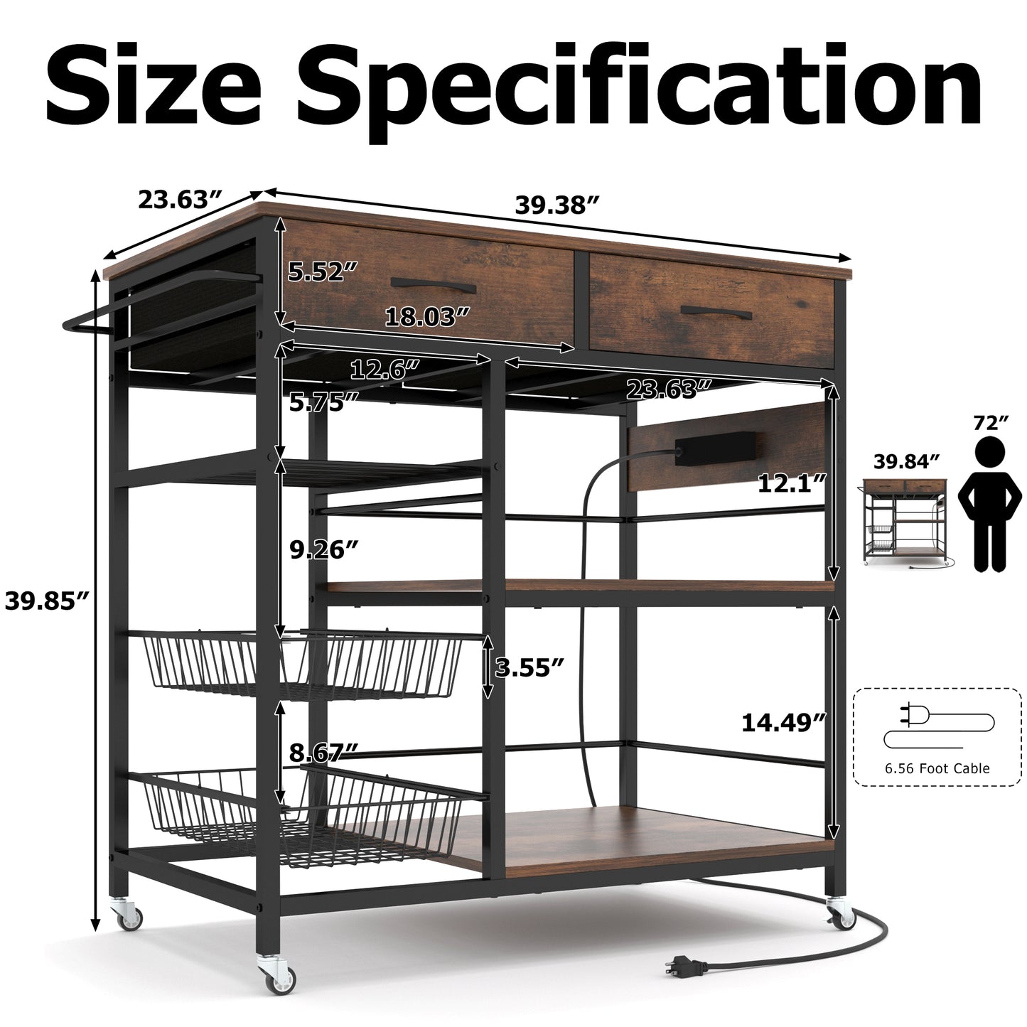 Kitchen Island with Power Outlet