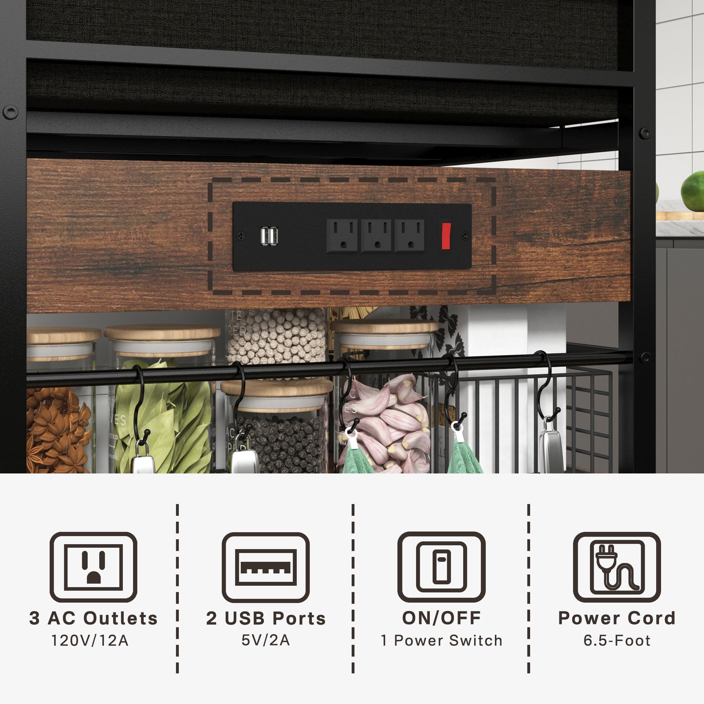 Kitchen Island with Power Outlet