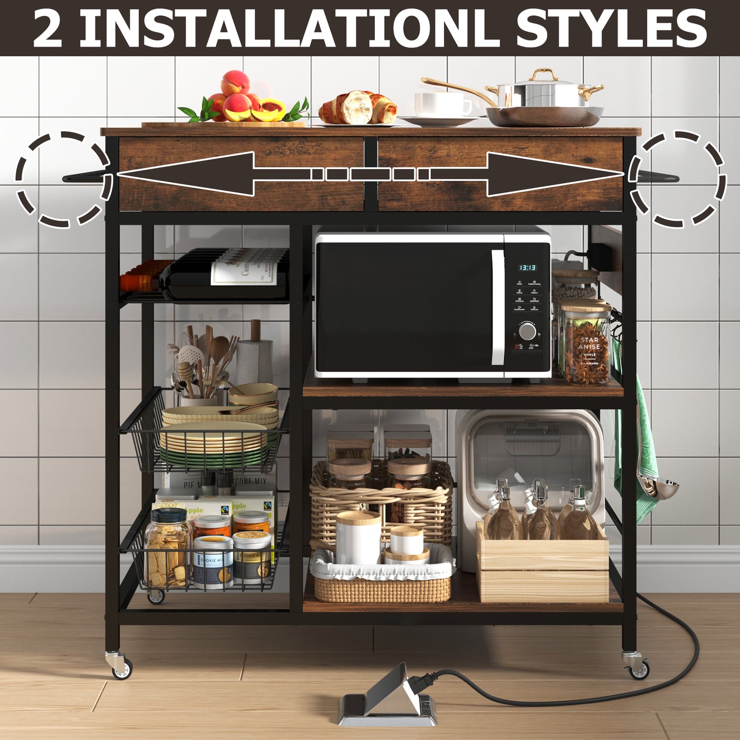 Kitchen Island with Power Outlet