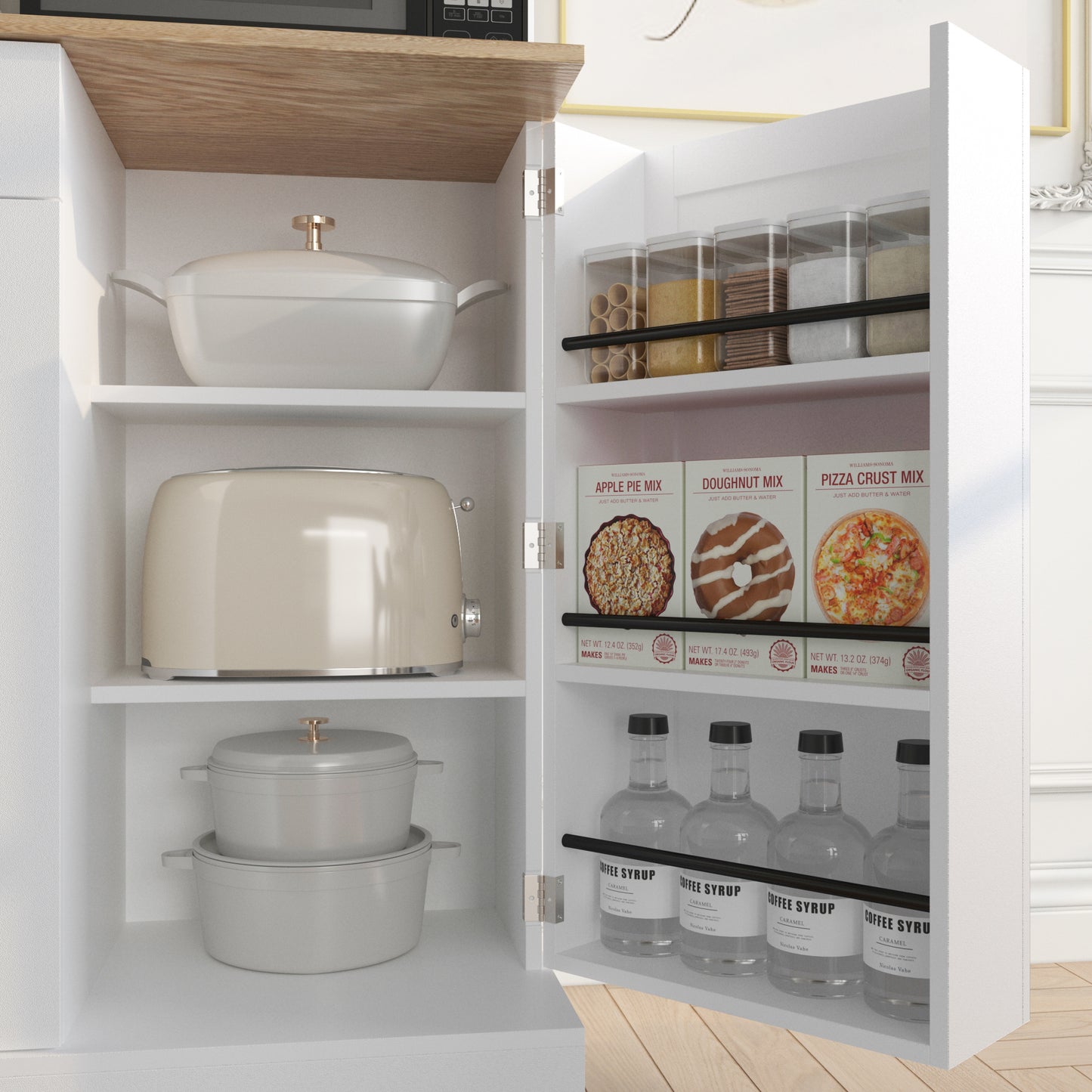 Kitchen Storage Cabinet with Power Outlets