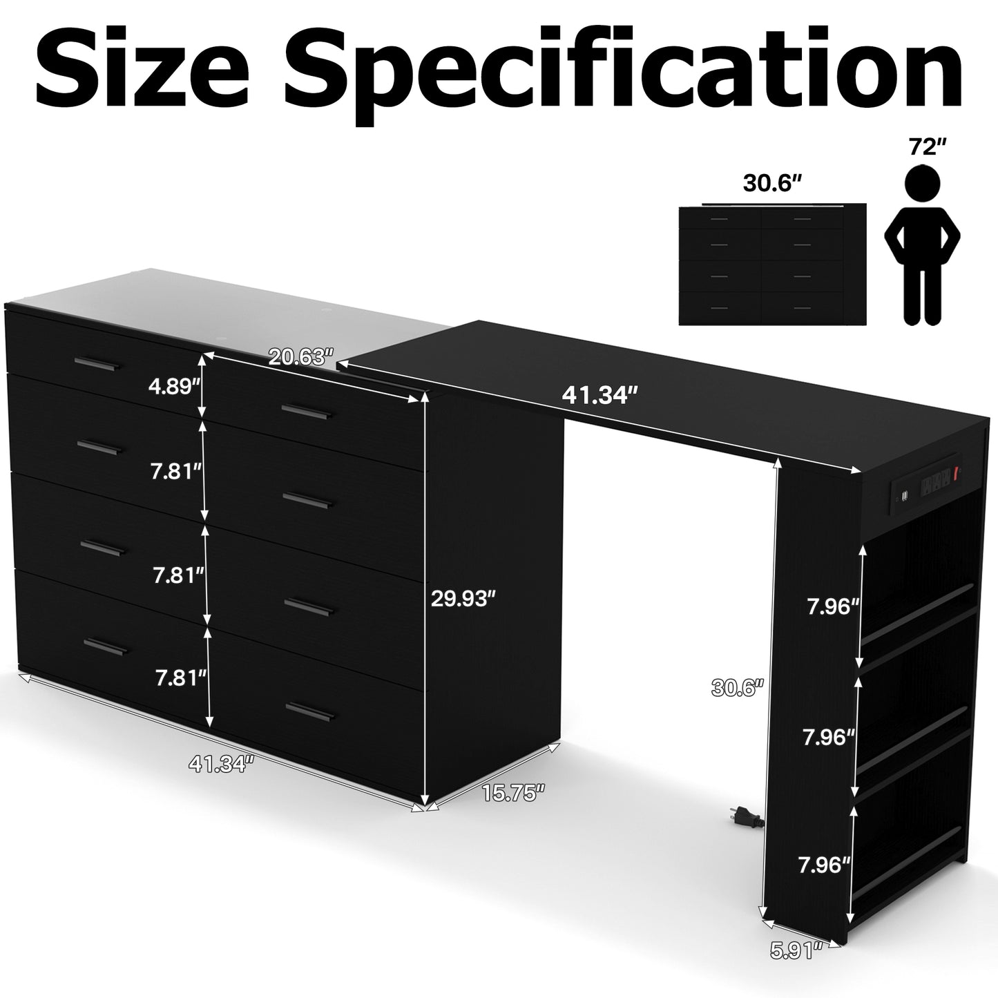 Vanity Desk with LED