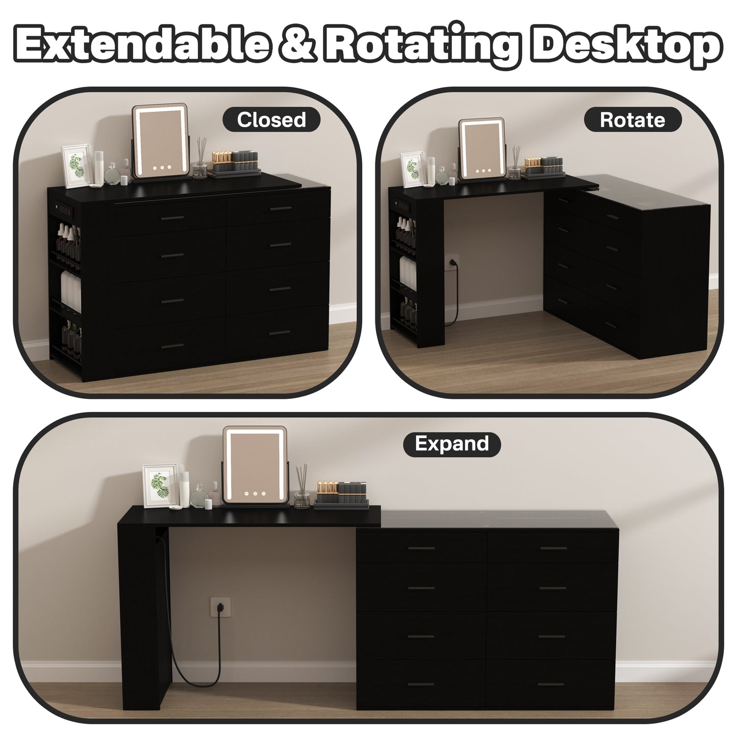 Vanity Desk with LED