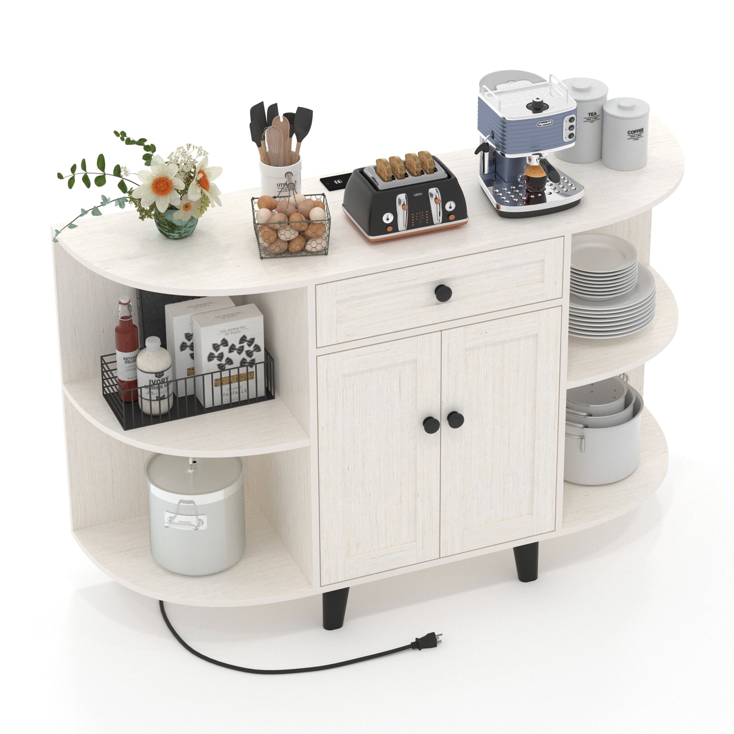 Sideboard Buffet Cabinet with Power Outlet