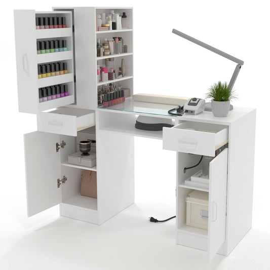 Manicure Table with Power Outlets