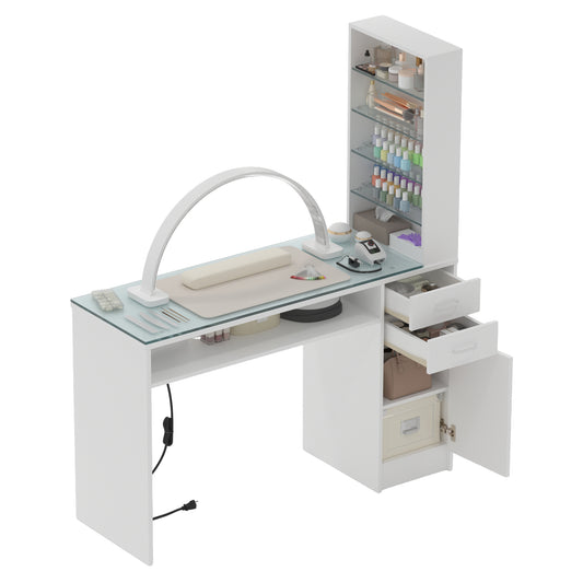 Glass Top Manicure Table