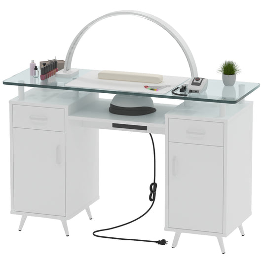 Glass Top Nail Desk
