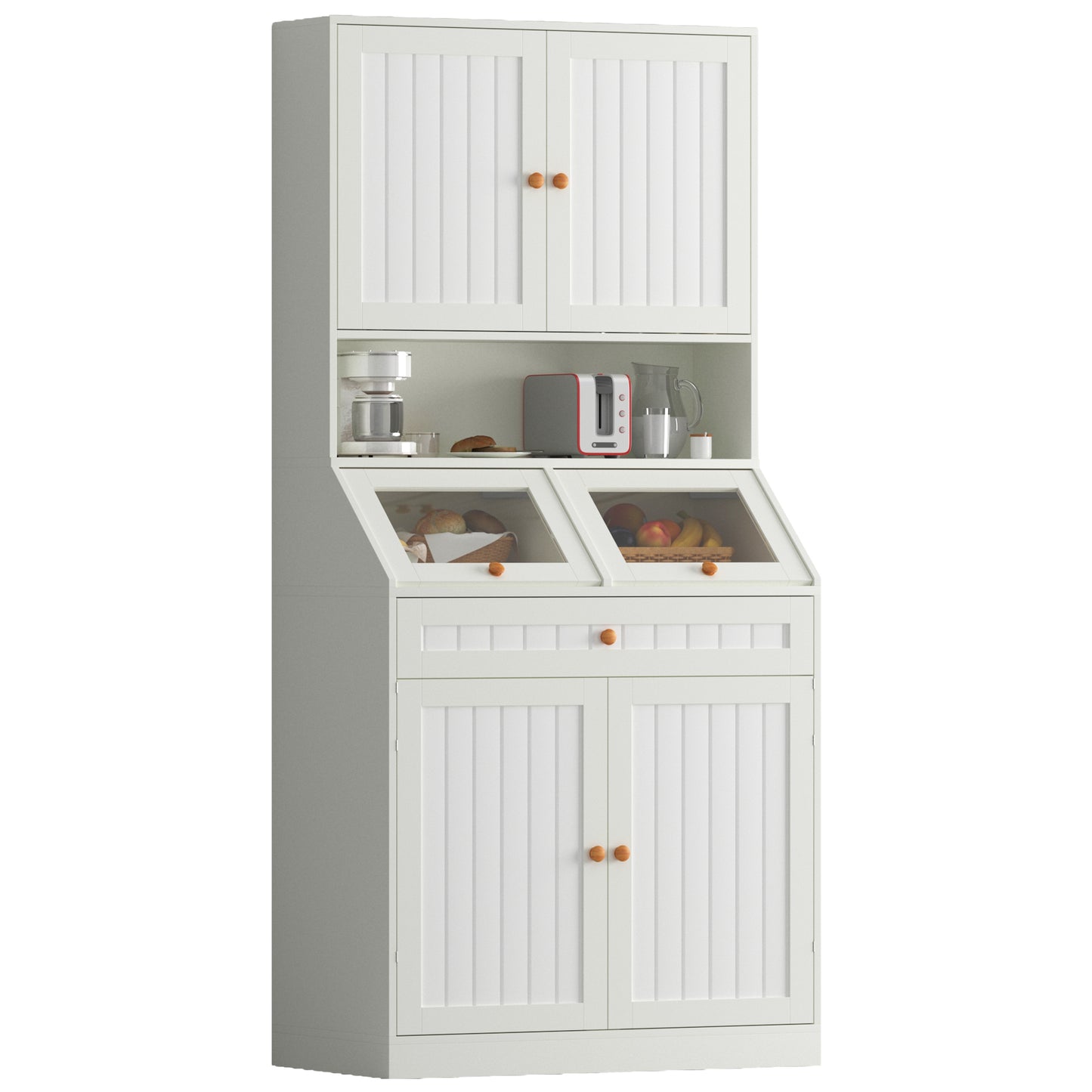 Kitchen Pantry Cabinet with Lift-up Storage