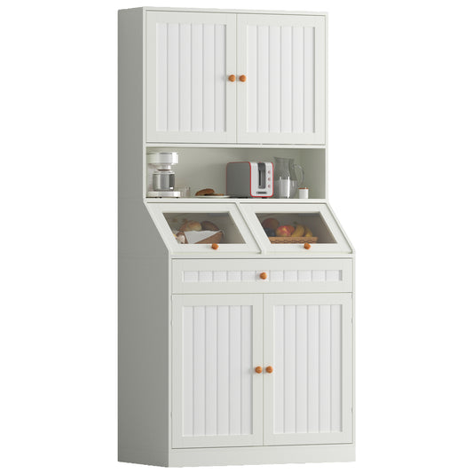 Kitchen Pantry Cabinet with Lift-up Storage