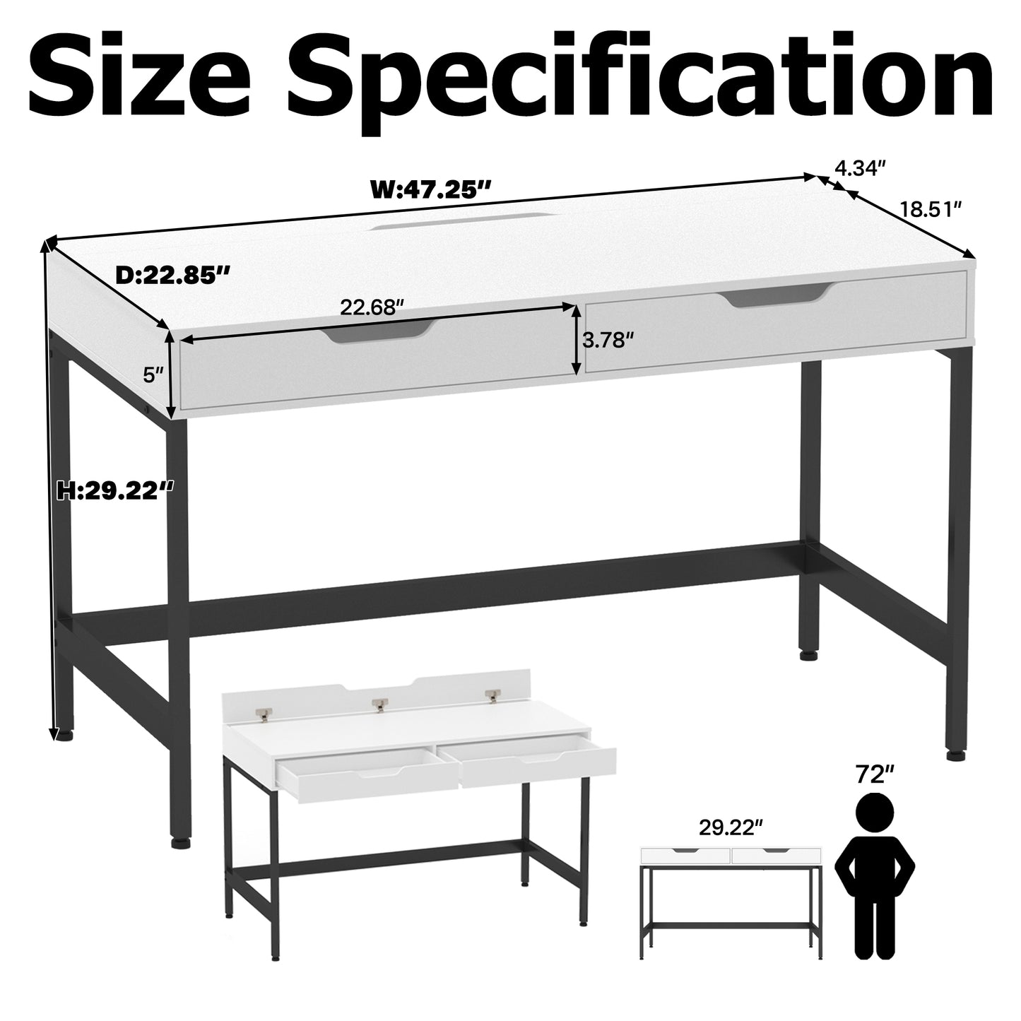 Writing Desk with Hidden Compartment