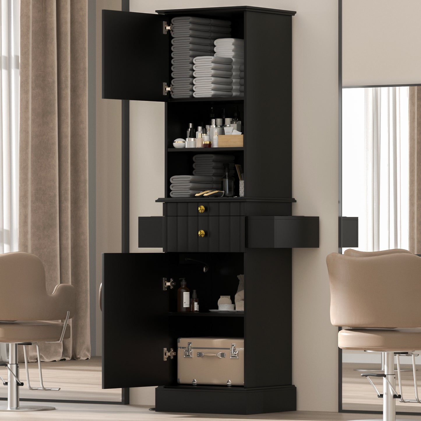 Hair Stylist Station with Power Outlet
