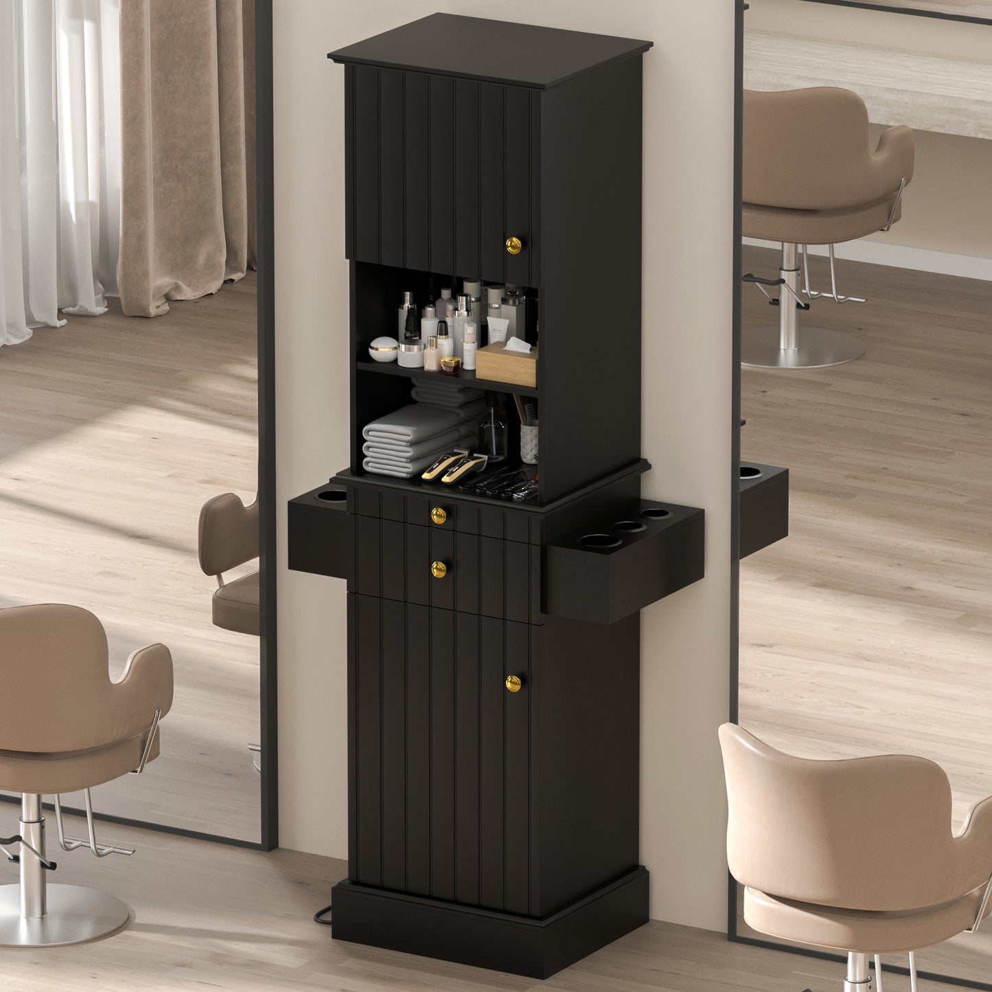 Hair Stylist Station with Power Outlet
