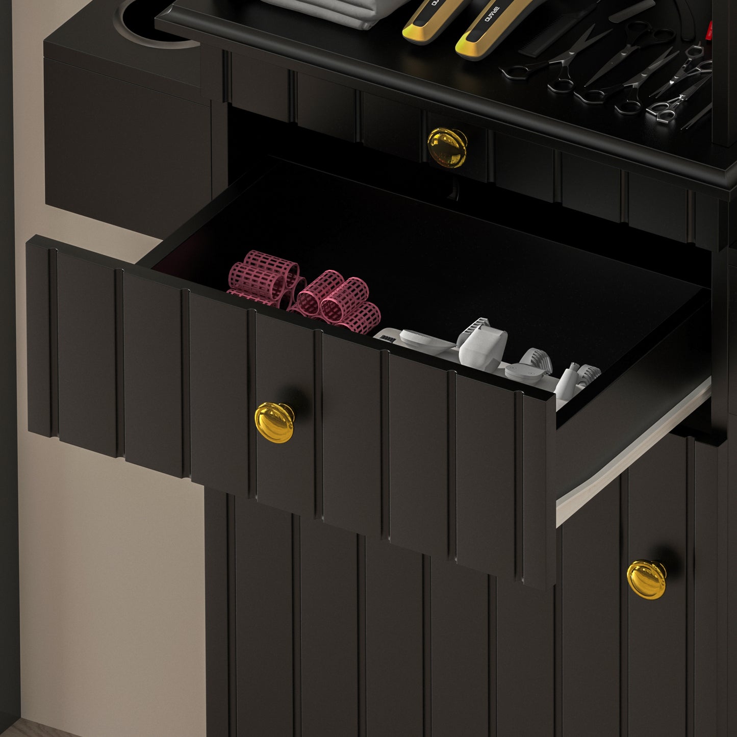 Hair Stylist Station with Power Outlet