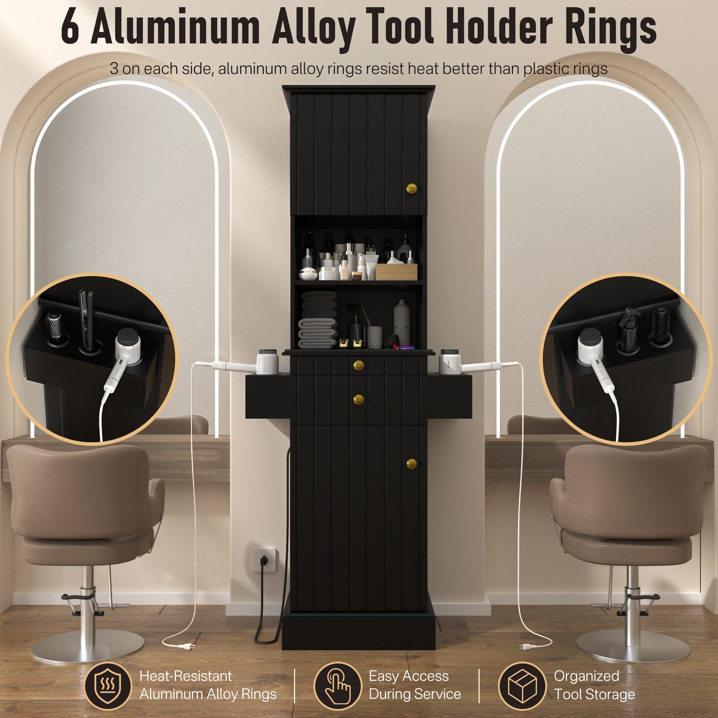 Hair Stylist Station with Power Outlet