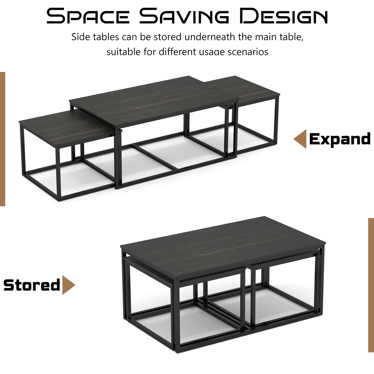 3 Pieces Nesting Coffee Tables
