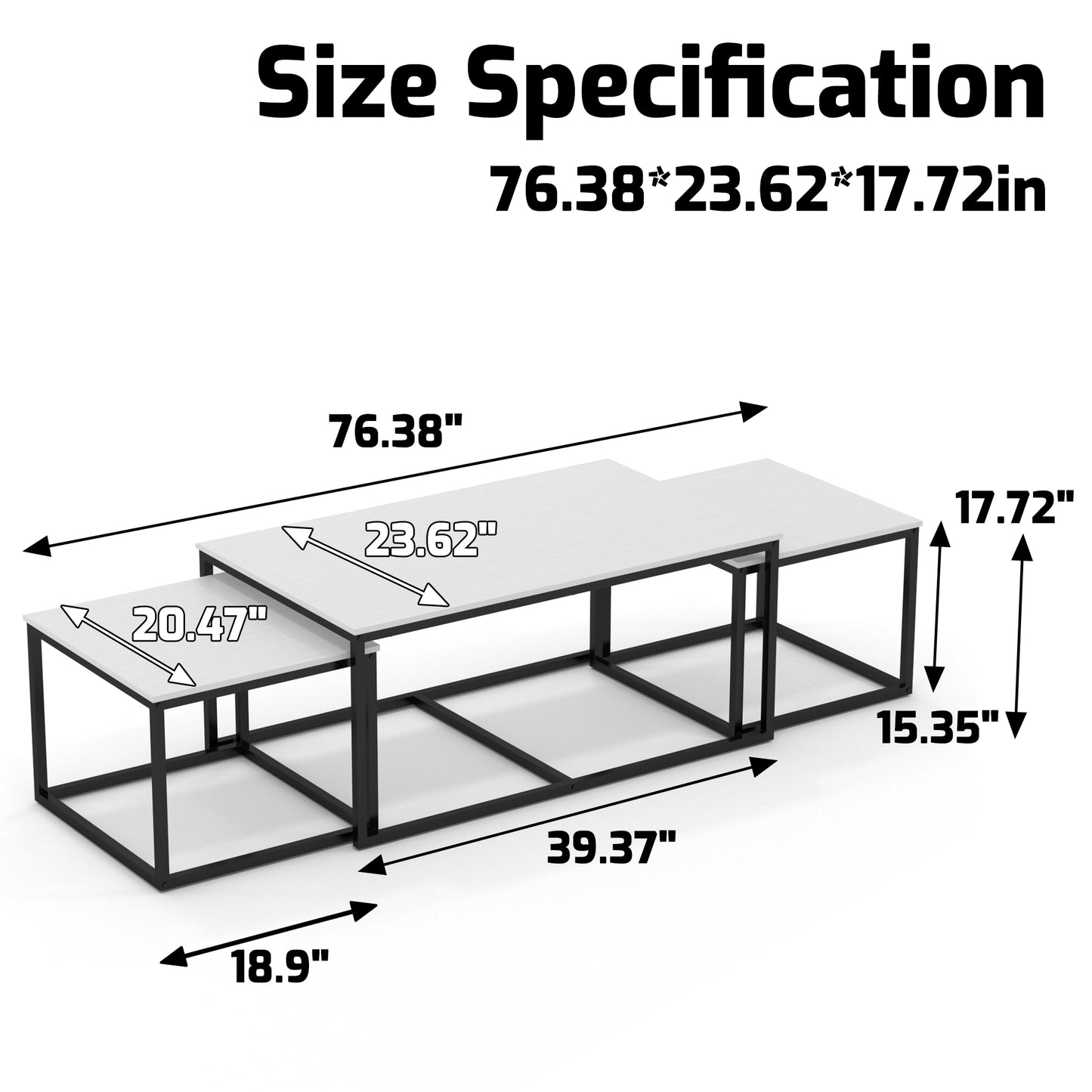 3 Pieces Nesting Coffee Tables