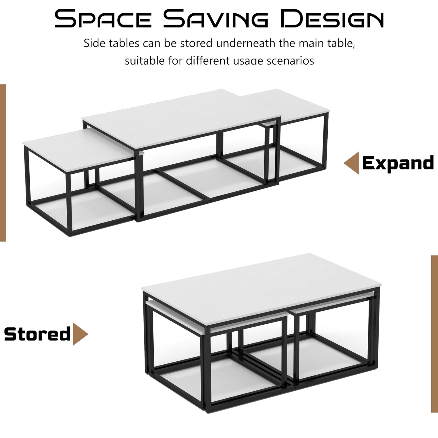 3 Pieces Nesting Coffee Tables