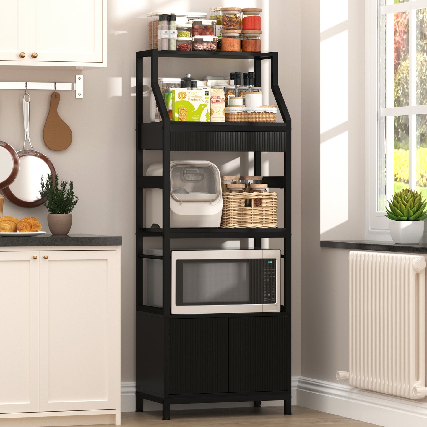 Bakers Rack with Cabinet