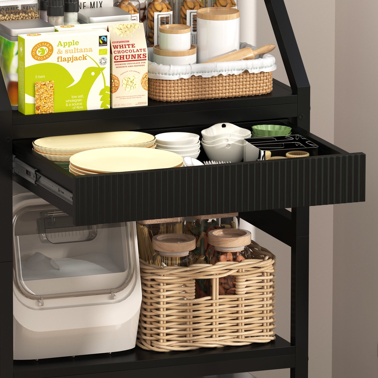 Bakers Rack with Cabinet