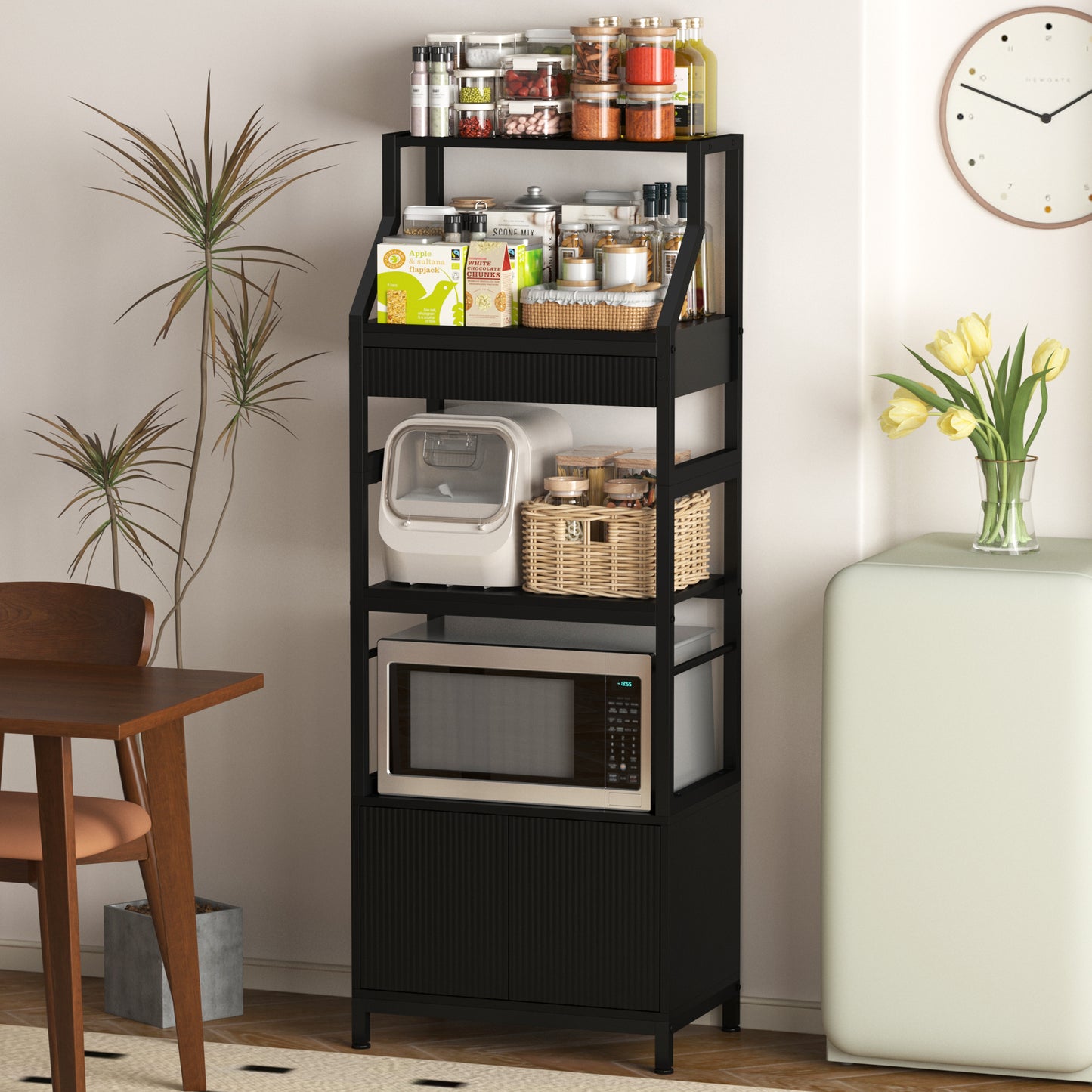 Bakers Rack with Cabinet