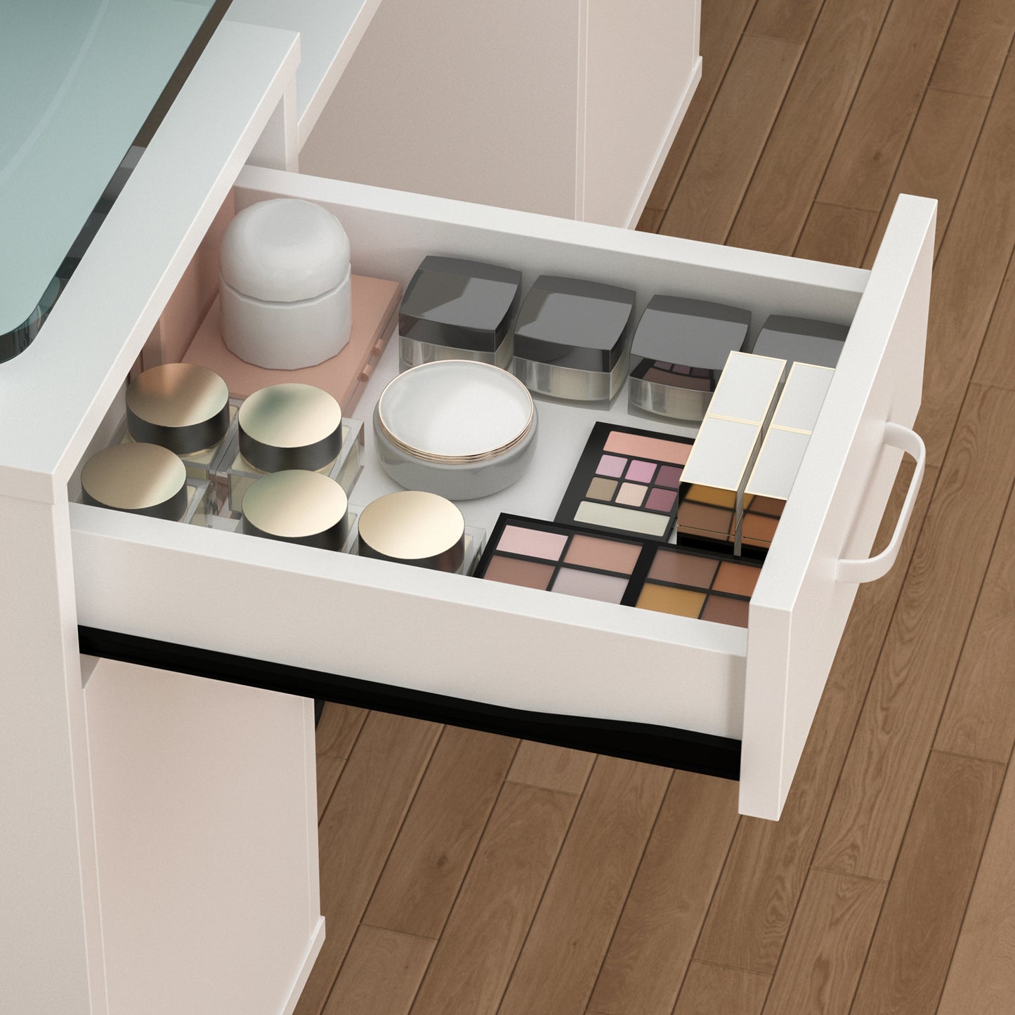 Glass Top Nail Desk