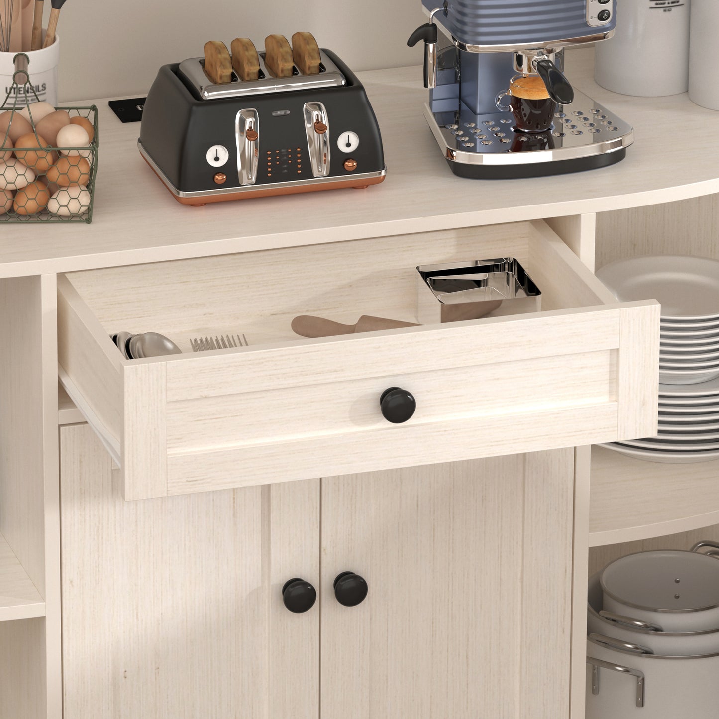 Sideboard Buffet Cabinet with Power Outlet